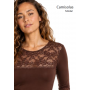 CAMISOLA SRA. GOLA REDONDA RENDADA E MANGA REF: 85-98