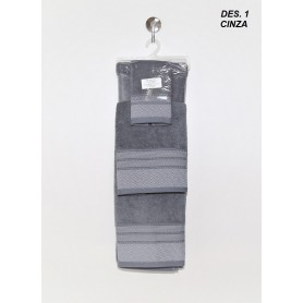 JOGO BANHO 3 PEÇAS 100%ALGODÃO  