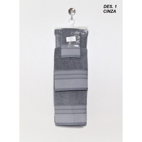 JOGO BANHO 3 PEÇAS 100%ALGODÃO  