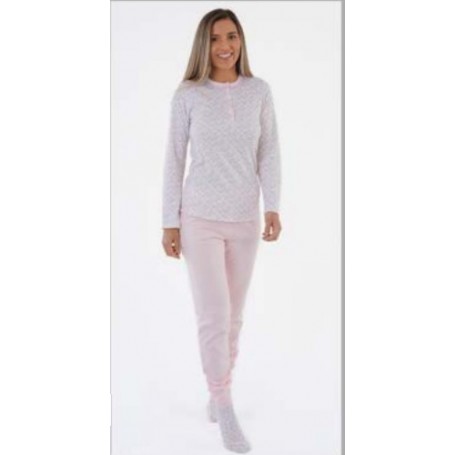 PIJAMA SRA. 100%ALG. CARDADO REF. 9754