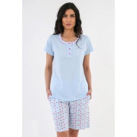 PIJAMA SENHORA CALÇÃO ALGODÃO