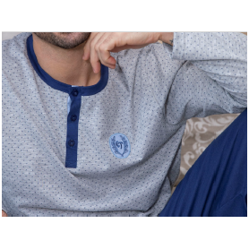 PIJAMA HOMEM S/CARDA C/PERNA 100%ALG REF. 2017