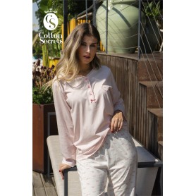 PIJAMA SRA. C/PERNA 100%ALG. REF.1205